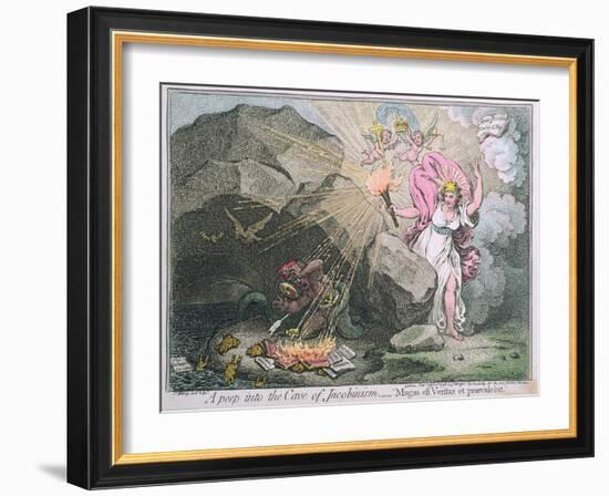 A Peep into the Cave of Jacobinism-James Gillray-Framed Giclee Print