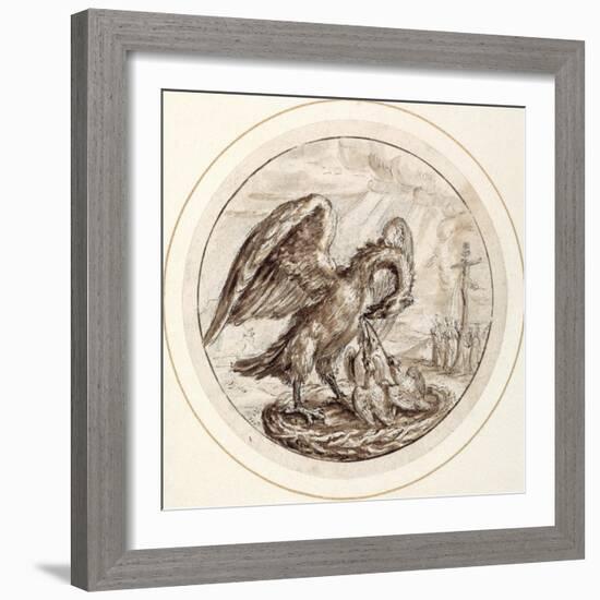 A Pelican in Her Piety, Early 17th Century-Crispin I De Passe-Framed Giclee Print