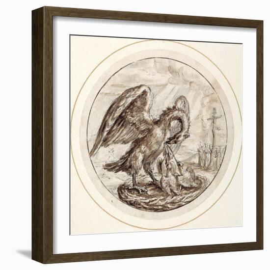 A Pelican in Her Piety, Early 17th Century-Crispin I De Passe-Framed Giclee Print