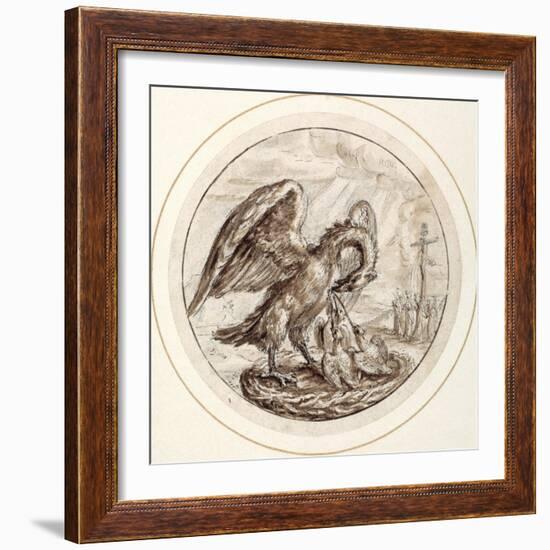 A Pelican in Her Piety, Early 17th Century-Crispin I De Passe-Framed Giclee Print