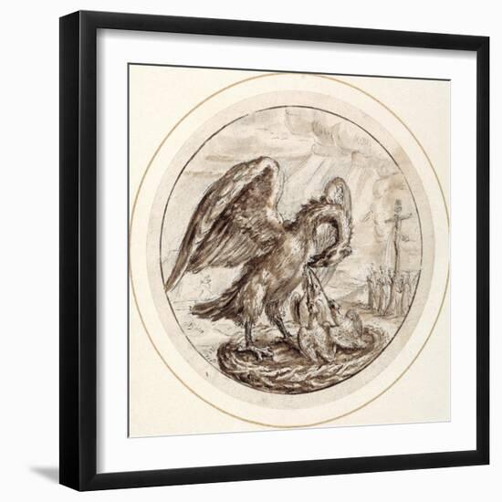 A Pelican in Her Piety, Early 17th Century-Crispin I De Passe-Framed Giclee Print