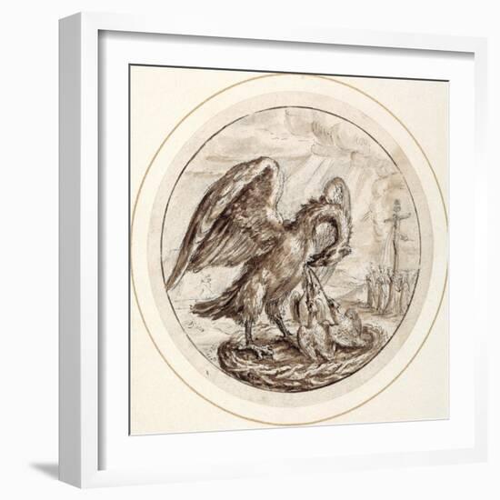 A Pelican in Her Piety, Early 17th Century-Crispin I De Passe-Framed Giclee Print