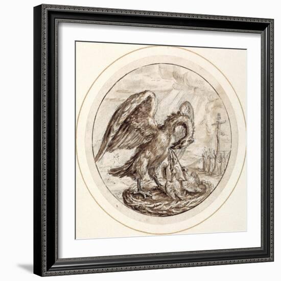 A Pelican in Her Piety, Early 17th Century-Crispin I De Passe-Framed Giclee Print