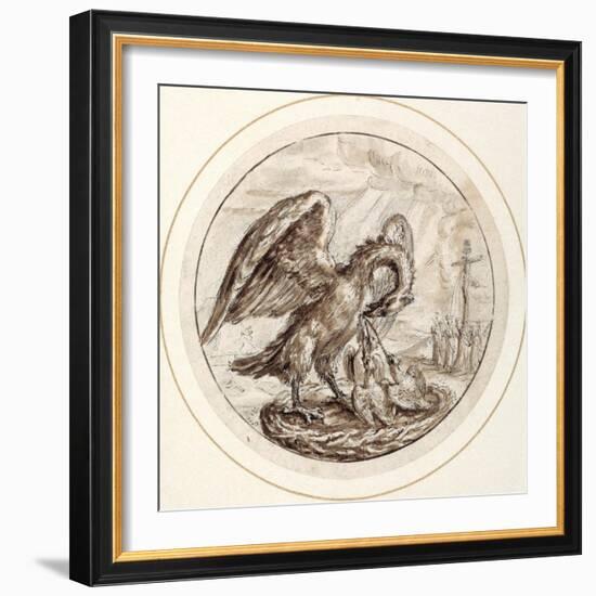 A Pelican in Her Piety, Early 17th Century-Crispin I De Passe-Framed Giclee Print