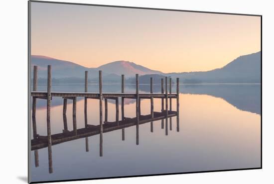 A Perfectly Calm Lake at Sunrise, Derwent Water, Cumbria, England, UK-Louis Neville-Mounted Photographic Print