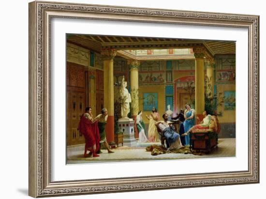 A Performance of "The Fluteplayer" in the "Roman" House of Prince Napoleon III (1808-73)-Gustave Clarence Rodolphe Boulanger-Framed Giclee Print