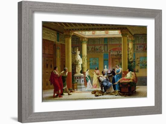 A Performance of "The Fluteplayer" in the "Roman" House of Prince Napoleon III (1808-73)-Gustave Clarence Rodolphe Boulanger-Framed Giclee Print