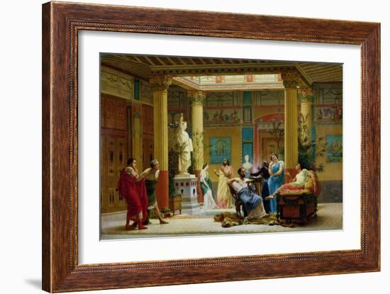 A Performance of "The Fluteplayer" in the "Roman" House of Prince Napoleon III (1808-73)-Gustave Clarence Rodolphe Boulanger-Framed Giclee Print