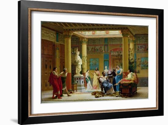 A Performance of "The Fluteplayer" in the "Roman" House of Prince Napoleon III (1808-73)-Gustave Clarence Rodolphe Boulanger-Framed Giclee Print