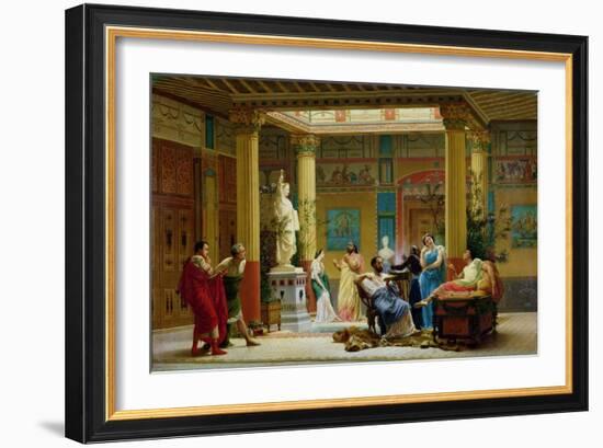 A Performance of "The Fluteplayer" in the "Roman" House of Prince Napoleon III (1808-73)-Gustave Clarence Rodolphe Boulanger-Framed Giclee Print