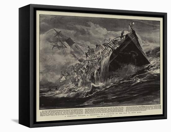 A Perilous Voyage, a Troopship in a Typhoon on the Way to Hong Kong-William Lionel Wyllie-Framed Premier Image Canvas