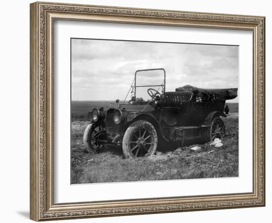 A Period Automobile Appears Stuck in the Mud, Ca. 1920.-Kirn Vintage Stock-Framed Photographic Print