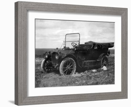 A Period Automobile Appears Stuck in the Mud, Ca. 1920.-Kirn Vintage Stock-Framed Photographic Print