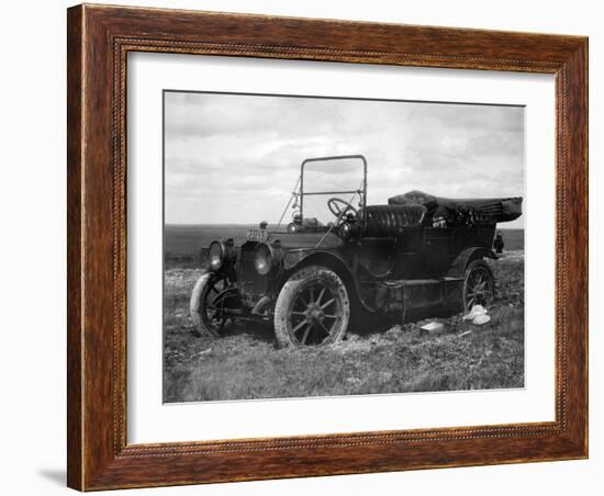 A Period Automobile Appears Stuck in the Mud, Ca. 1920.-Kirn Vintage Stock-Framed Photographic Print