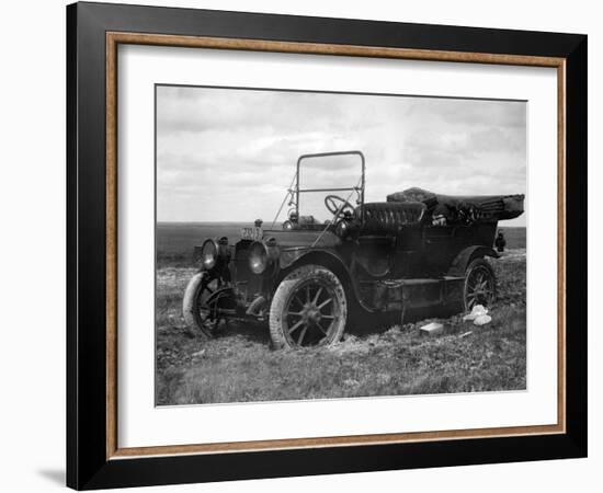 A Period Automobile Appears Stuck in the Mud, Ca. 1920.-Kirn Vintage Stock-Framed Photographic Print