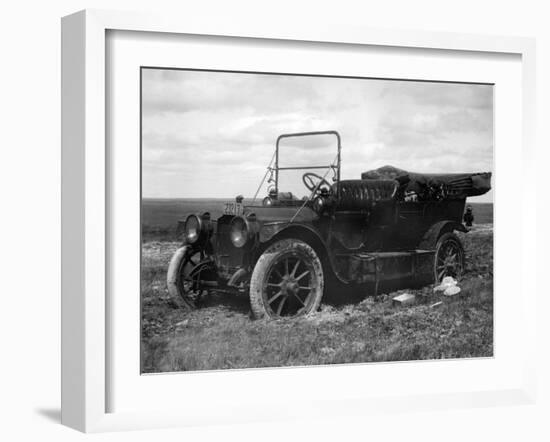 A Period Automobile Appears Stuck in the Mud, Ca. 1920.-Kirn Vintage Stock-Framed Photographic Print