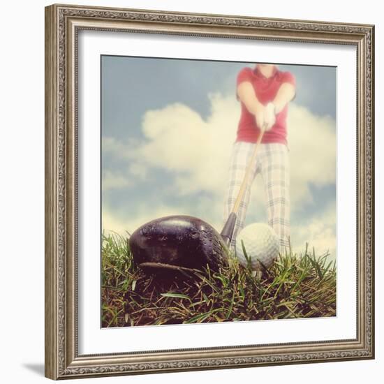 A Person Playing Golf-graphicphoto-Framed Photographic Print