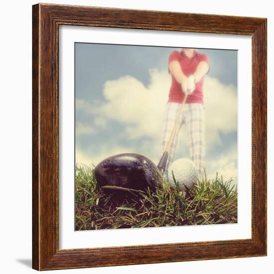 A Person Playing Golf-graphicphoto-Framed Photographic Print