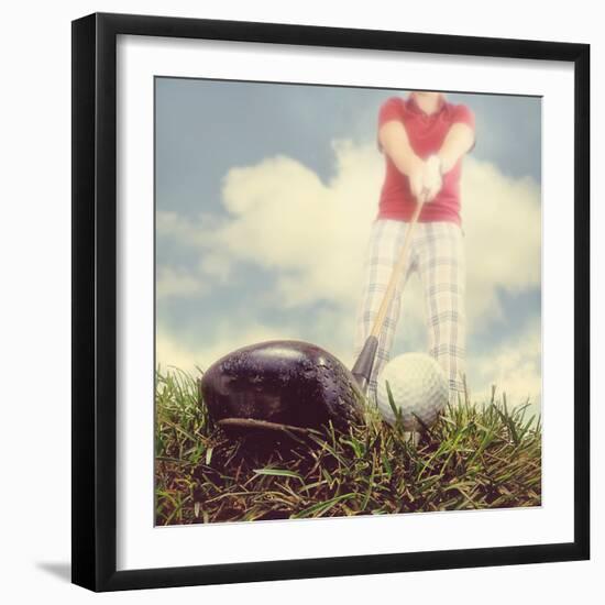 A Person Playing Golf-graphicphoto-Framed Photographic Print