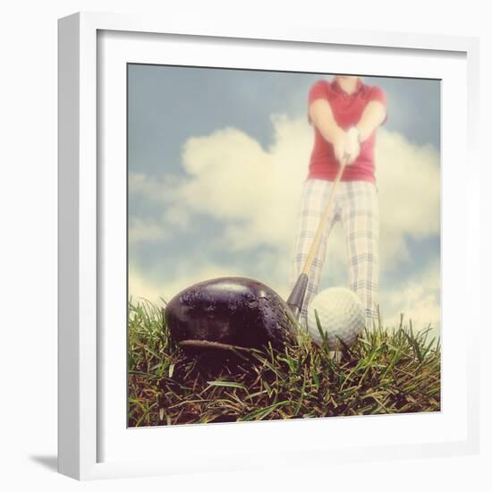 A Person Playing Golf-graphicphoto-Framed Photographic Print