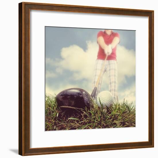 A Person Playing Golf-graphicphoto-Framed Photographic Print