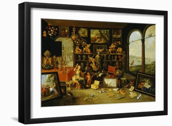 A Personification and Allegory of Sight: a Collectors Cabinet, circa 1660-School Of Antwerp-Framed Giclee Print