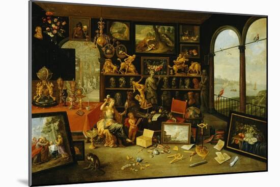 A Personification and Allegory of Sight: a Collectors Cabinet, circa 1660-School Of Antwerp-Mounted Giclee Print