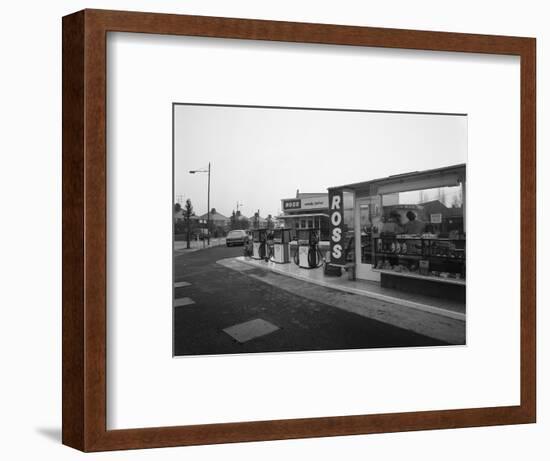 A Petrol Station Forecourt, Grimsby, Lincolnshire, 1965-Michael Walters-Framed Premium Photographic Print