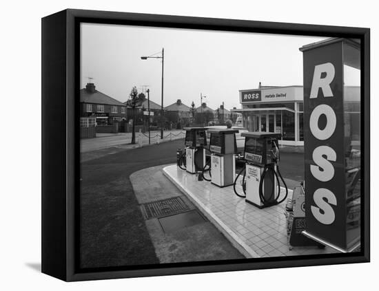 A Petrol Station Forecourt, Grimsby, Lincolnshire, 1965-Michael Walters-Framed Premier Image Canvas