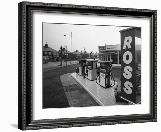 A Petrol Station Forecourt, Grimsby, Lincolnshire, 1965-Michael Walters-Framed Photographic Print