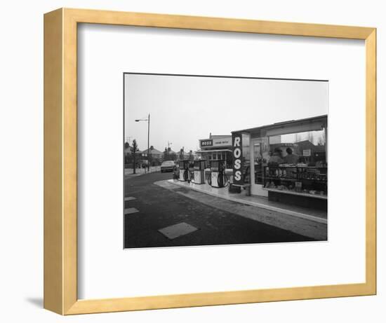 A Petrol Station Forecourt, Grimsby, Lincolnshire, 1965-Michael Walters-Framed Photographic Print