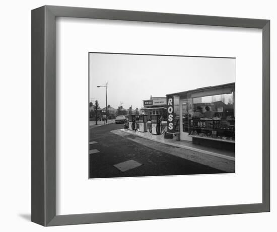 A Petrol Station Forecourt, Grimsby, Lincolnshire, 1965-Michael Walters-Framed Photographic Print