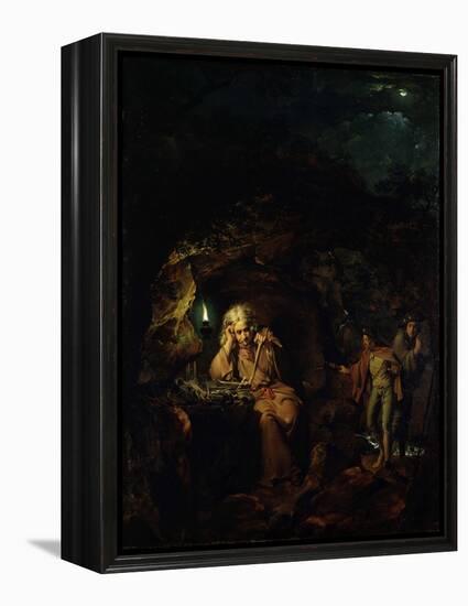 A Philosopher by Lamp Light, exh. 1769-Joseph Wright of Derby-Framed Premier Image Canvas