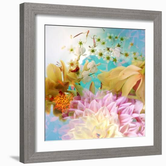 A Photographic Montage of Dreamy Flowers in Water-Alaya Gadeh-Framed Photographic Print