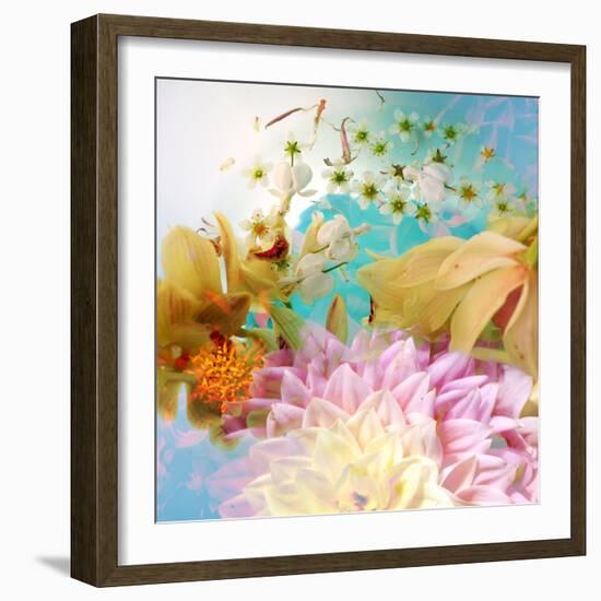 A Photographic Montage of Dreamy Flowers in Water-Alaya Gadeh-Framed Photographic Print