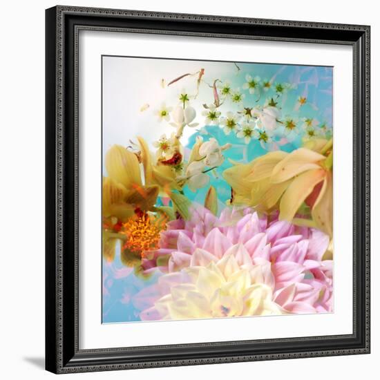 A Photographic Montage of Dreamy Flowers in Water-Alaya Gadeh-Framed Photographic Print