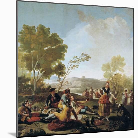 A Picnic, 1776-Francisco de Goya-Mounted Giclee Print