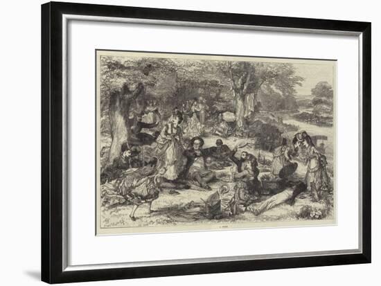 A Picnic-null-Framed Giclee Print