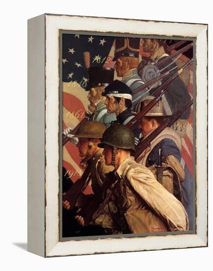 A Pictorial History of the United States Army (or To Make Men Free)-Norman Rockwell-Framed Premier Image Canvas