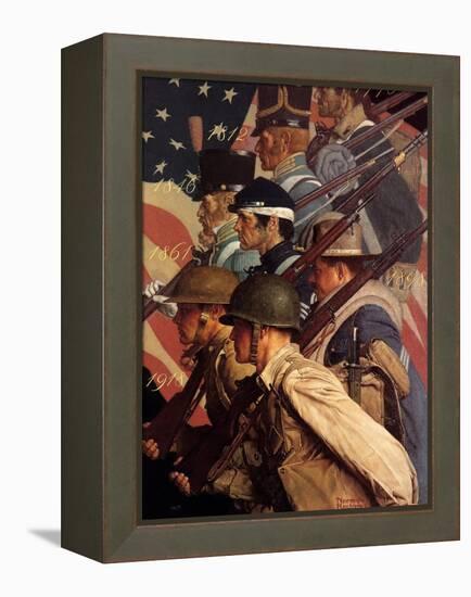 A Pictorial History of the United States Army (or To Make Men Free)-Norman Rockwell-Framed Premier Image Canvas