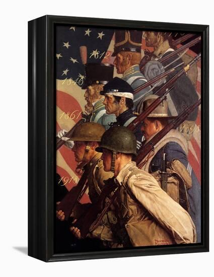 A Pictorial History of the United States Army (or To Make Men Free)-Norman Rockwell-Framed Premier Image Canvas