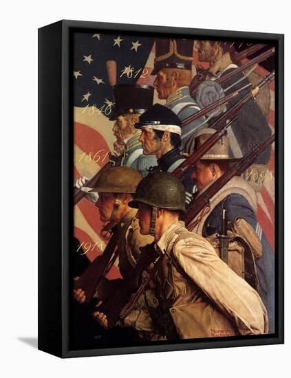 A Pictorial History of the United States Army (or To Make Men Free)-Norman Rockwell-Framed Premier Image Canvas