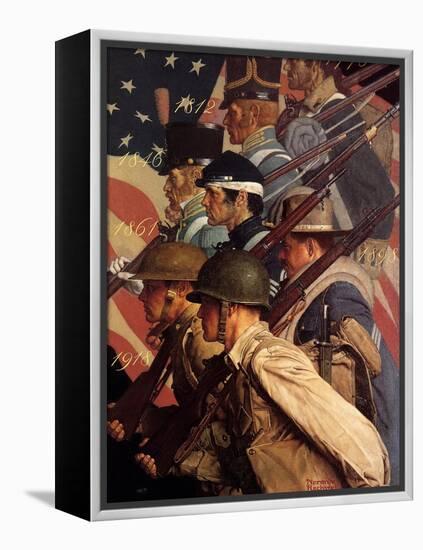 A Pictorial History of the United States Army (or To Make Men Free)-Norman Rockwell-Framed Premier Image Canvas