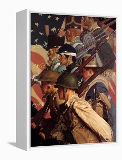 A Pictorial History of the United States Army (or To Make Men Free)-Norman Rockwell-Framed Premier Image Canvas