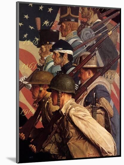 A Pictorial History of the United States Army (or To Make Men Free)-Norman Rockwell-Mounted Premium Giclee Print