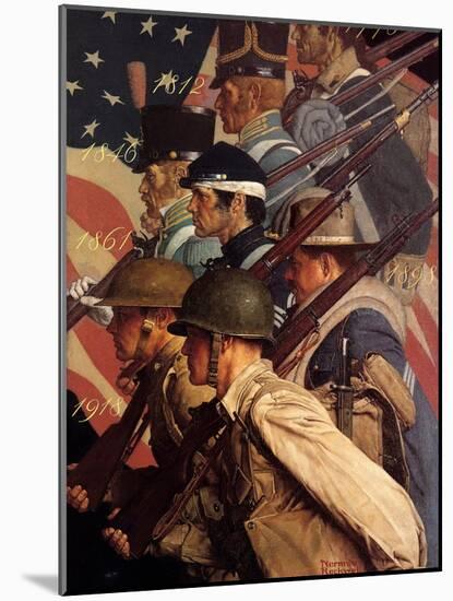 A Pictorial History of the United States Army (or To Make Men Free)-Norman Rockwell-Mounted Giclee Print