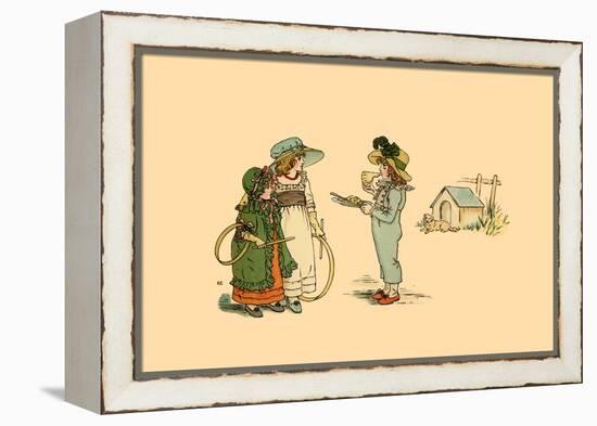 A Piece of Pie of a Game of Hoop?-Kate Greenaway-Framed Stretched Canvas