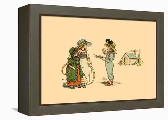 A Piece of Pie of a Game of Hoop?-Kate Greenaway-Framed Stretched Canvas