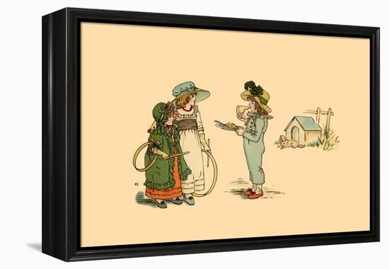 A Piece of Pie of a Game of Hoop?-Kate Greenaway-Framed Stretched Canvas