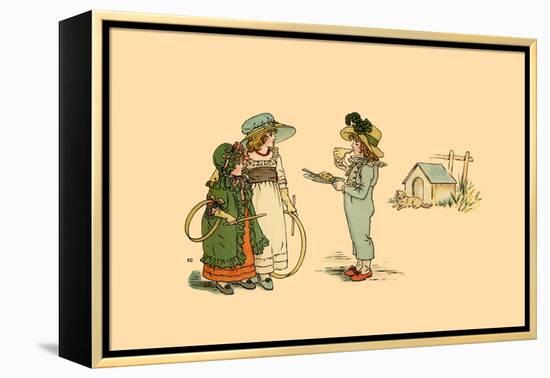 A Piece of Pie of a Game of Hoop?-Kate Greenaway-Framed Stretched Canvas